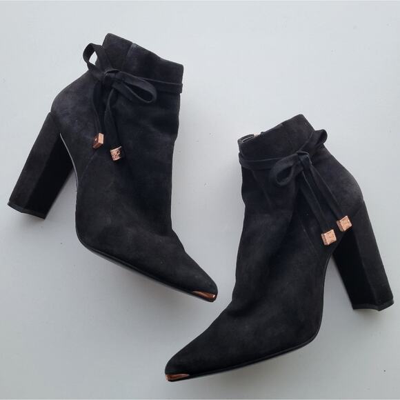 Ted Baker Women's Qatena Suede Pointed Toe High-Heel Booties size 39.5 8.5 - Picture 7 of 15